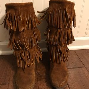 3 layer Swede fringe boots